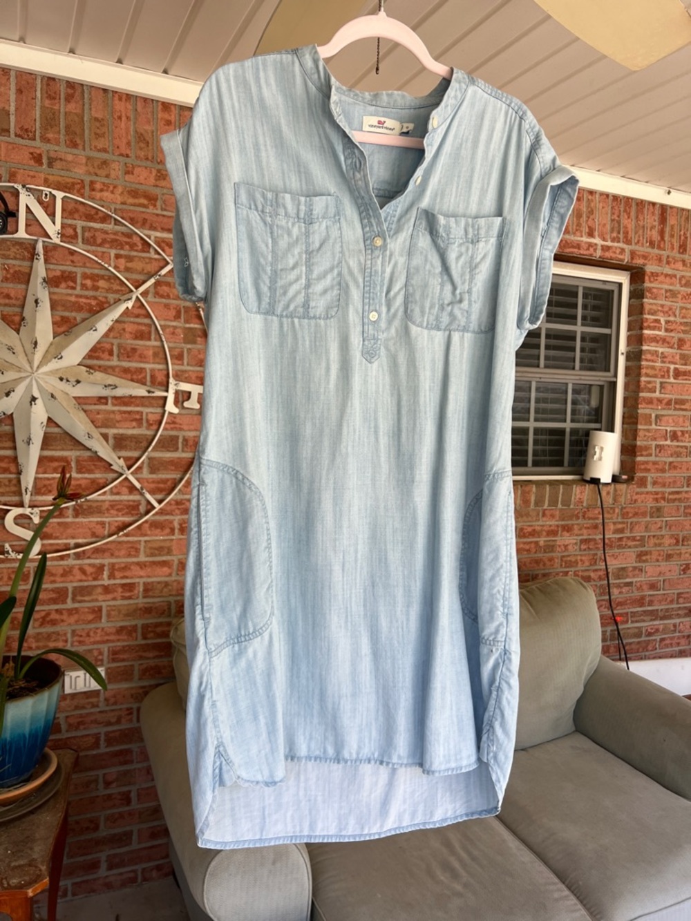 Vineyard Vines Light Blue Chambray Dress with Pockets